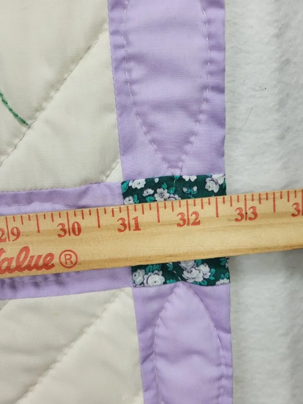 Vintage sun bonnet Sue Quilted wall hang Homemade machine sewn Hanger is loose